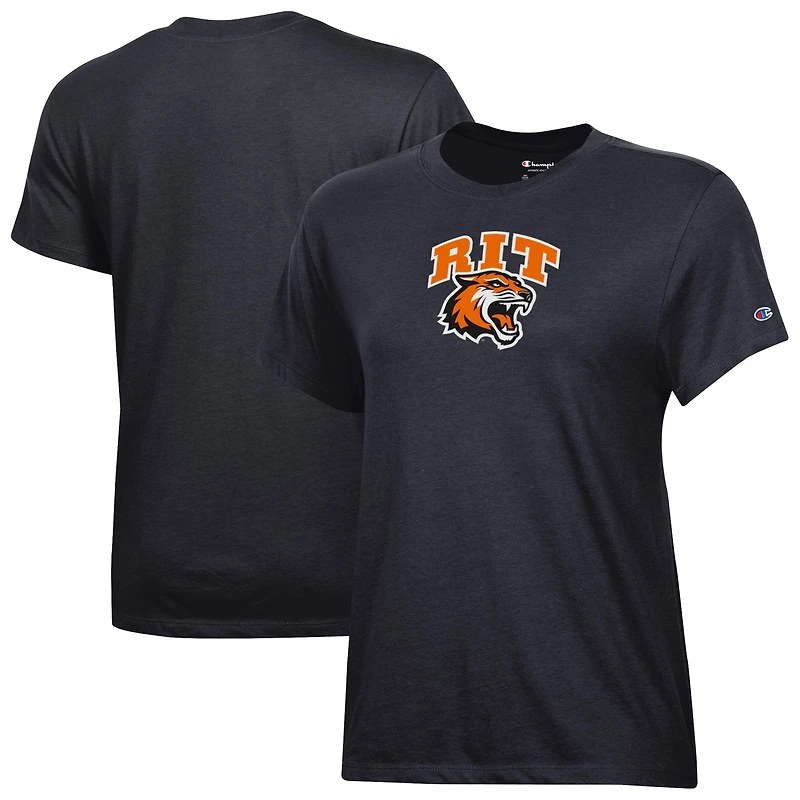 Women's Champion  Black Rochester Institute of Technology Tigers Core T-Shirt