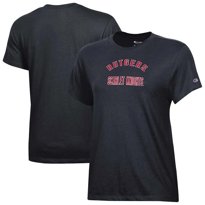 Women's Champion  Black Rutgers Scarlet Knights Core T-Shirt