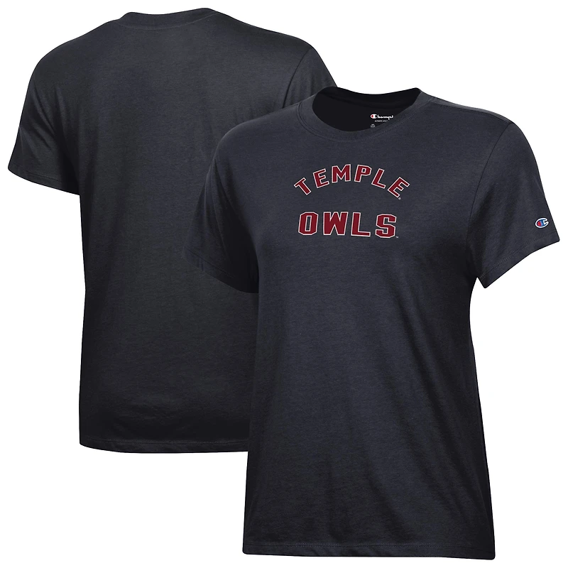 Women's Champion  Black Temple Owls Core T-Shirt