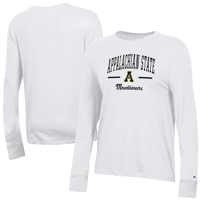 Women's Champion  White Appalachian State Mountaineers Core Long Sleeve T-Shirt
