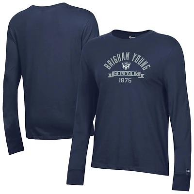 Women's Champion  Navy BYU Cougars Core Long Sleeve T-Shirt