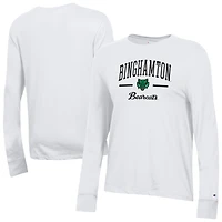 Women's Champion  White Binghamton Bearcats Core Long Sleeve T-Shirt