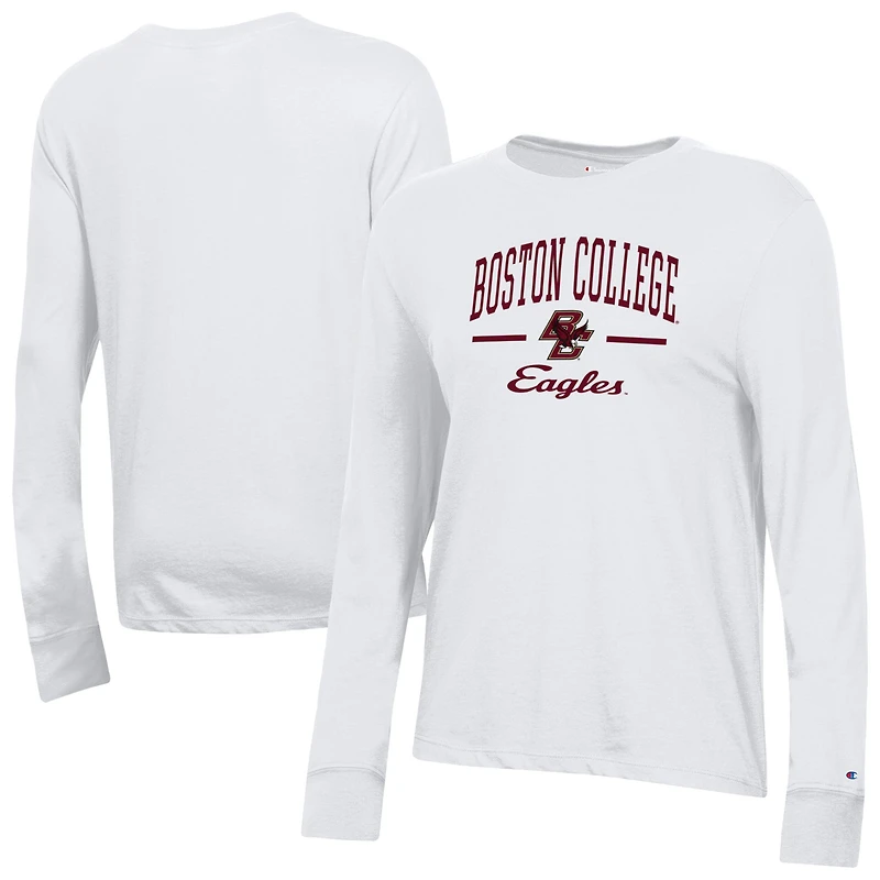 Women's Champion  White Boston College Eagles Core Long Sleeve T-Shirt