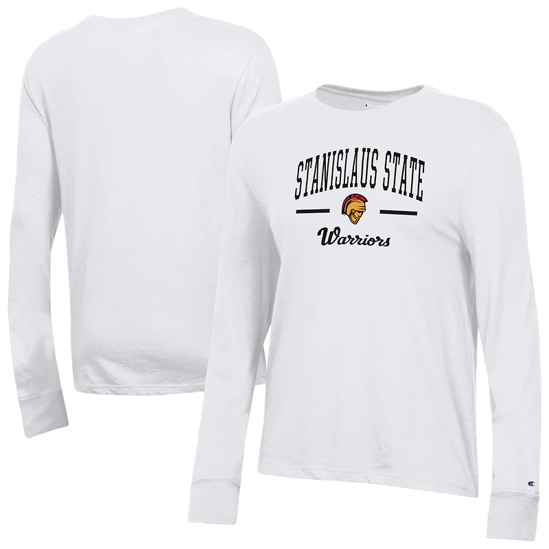 Women's Champion White Cal State Stanislaus Warriors Core Long Sleeve T-Shirt