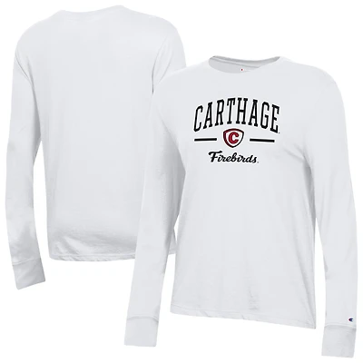 Women's Champion  White Carthage Firebirds Core Long Sleeve T-Shirt