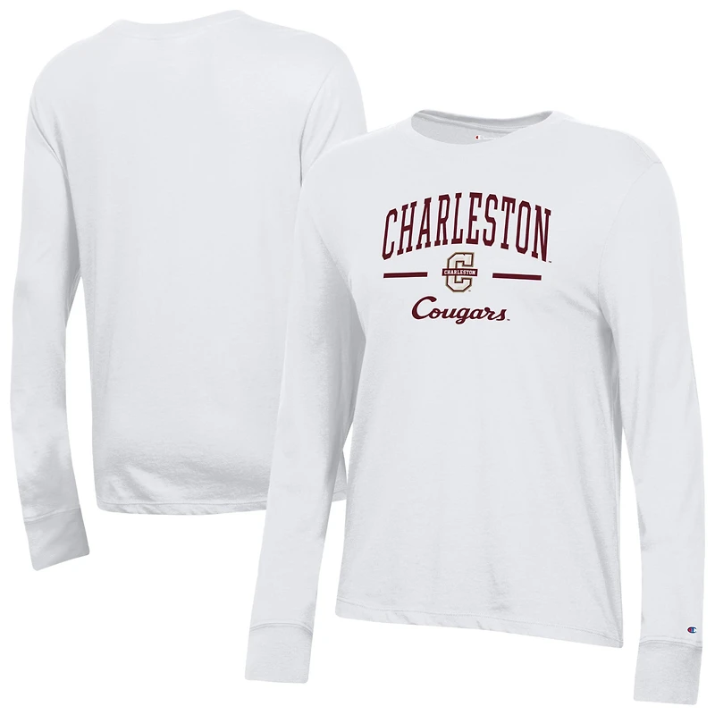 Women's Champion  White Charleston Cougars Core Long Sleeve T-Shirt