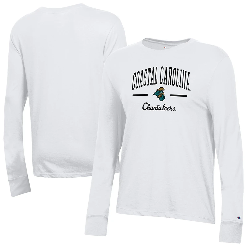 Women's Champion  White Coastal Carolina Chanticleers Core Long Sleeve T-Shirt
