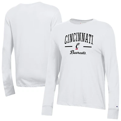 Women's Champion  White Cincinnati Bearcats Core Long Sleeve T-Shirt