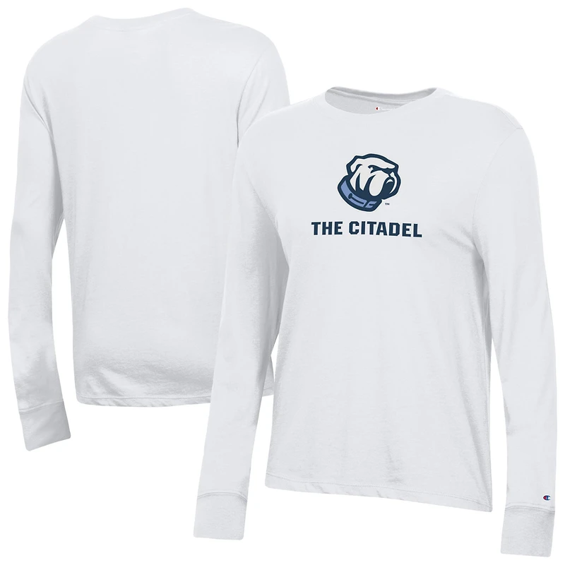 Women's Champion White Citadel Bulldogs Core Long Sleeve T-Shirt