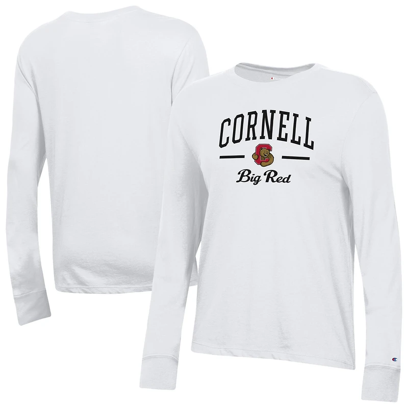 Women's Champion White Cornell Big Red Core Long Sleeve T-Shirt