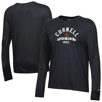 Women's Champion Black Cornell Big Red Core Long Sleeve T-Shirt