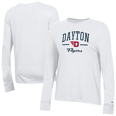 Women's Champion White Dayton Flyers Core Long Sleeve T-Shirt
