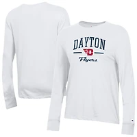 Women's Champion  White Dayton Flyers Core Long Sleeve T-Shirt
