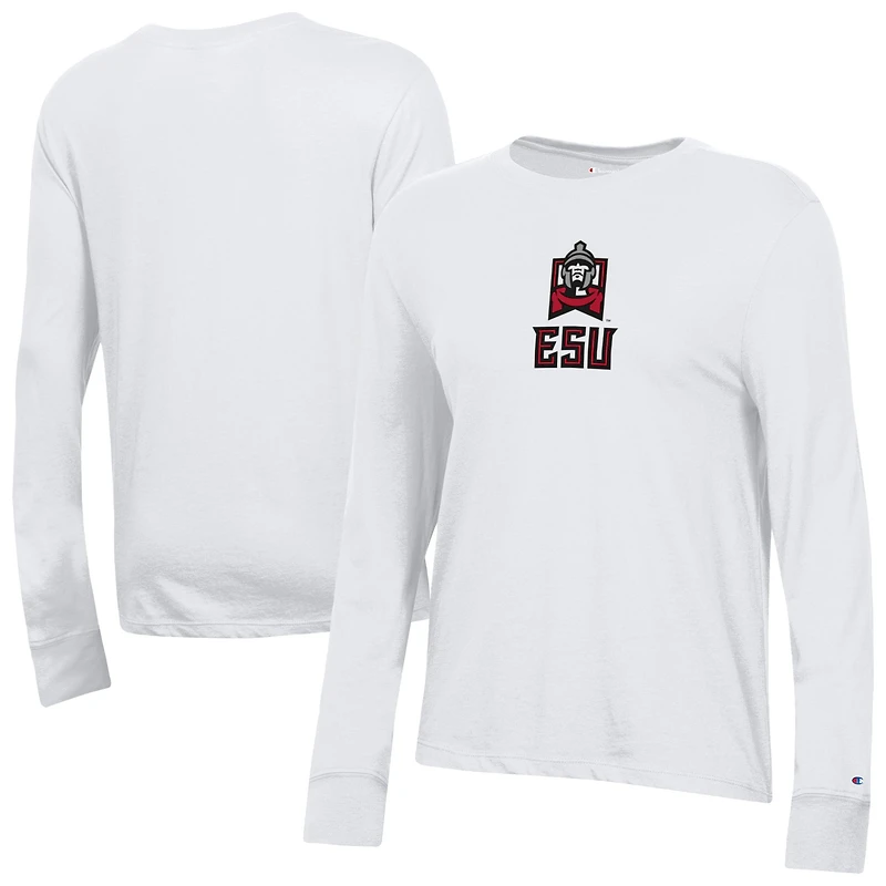 Women's Champion  White East Stroudsburg Warriors Core Long Sleeve T-Shirt