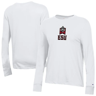 Women's Champion  White East Stroudsburg Warriors Core Long Sleeve T-Shirt