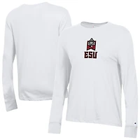 Women's Champion  White East Stroudsburg Warriors Core Long Sleeve T-Shirt