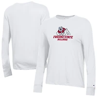 Women's Champion  White Fresno State Bulldogs Core Long Sleeve T-Shirt
