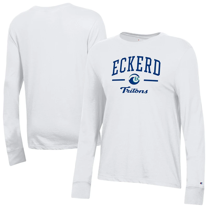 Women's Champion  White Eckerd Tritons Core Long Sleeve T-Shirt
