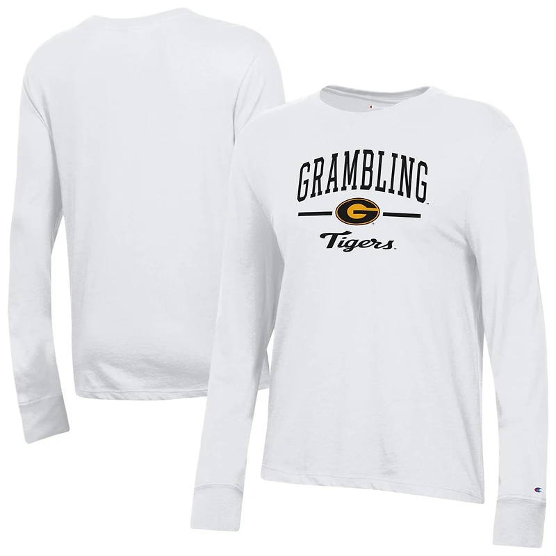Women's Champion  White Grambling Tigers Core Long Sleeve T-Shirt