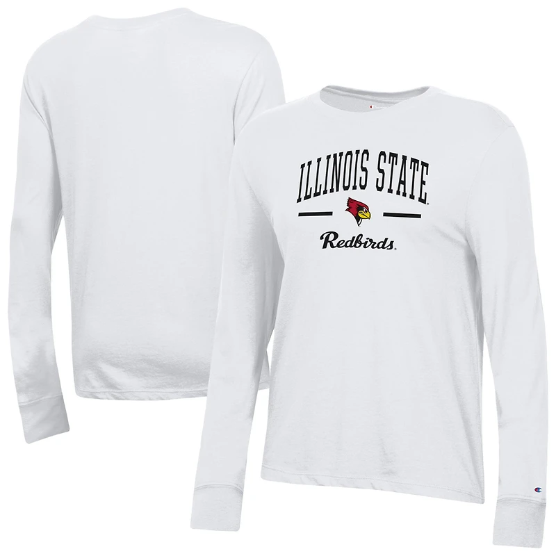 Women's Champion White Illinois State Redbirds Core Long Sleeve T-Shirt