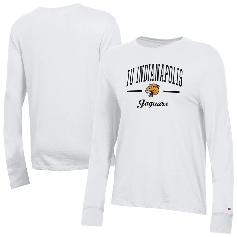 Women's Champion  White IU Indianapolis Core Long Sleeve T-Shirt