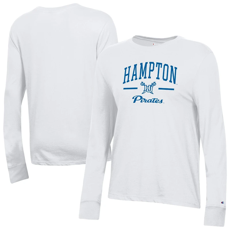 Women's Champion  White Hampton Pirates Core Long Sleeve T-Shirt