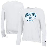 Women's Champion  White Hampton Pirates Core Long Sleeve T-Shirt
