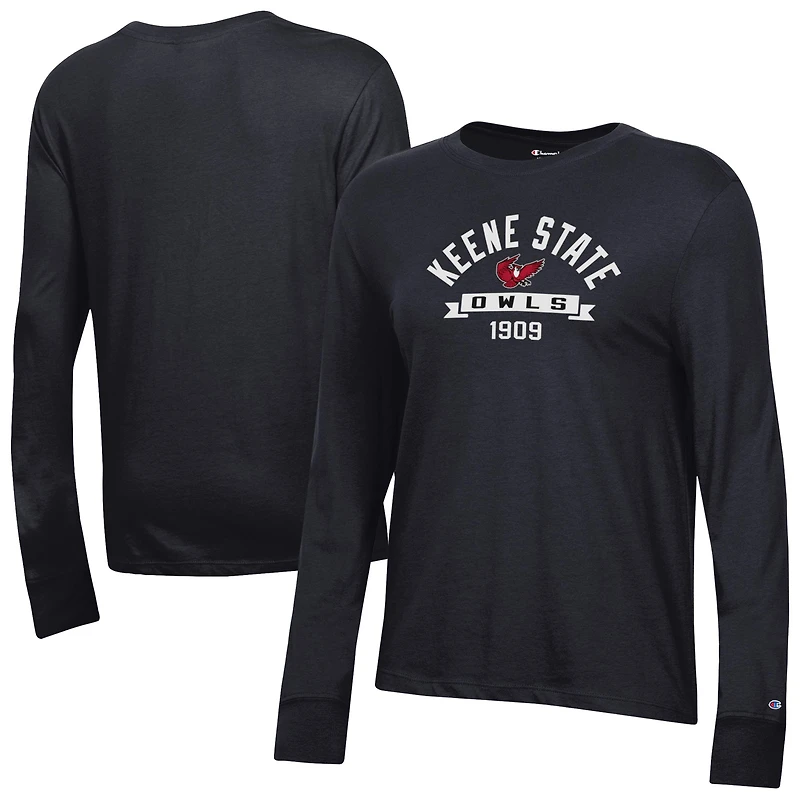 Women's Champion  Black Keene State Owls Core Long Sleeve T-Shirt