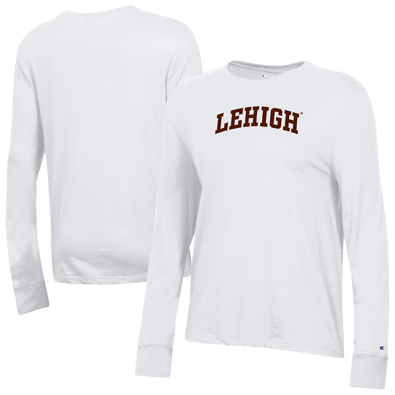 Women's Champion  White Lehigh Mountain Hawks Core Long Sleeve T-Shirt