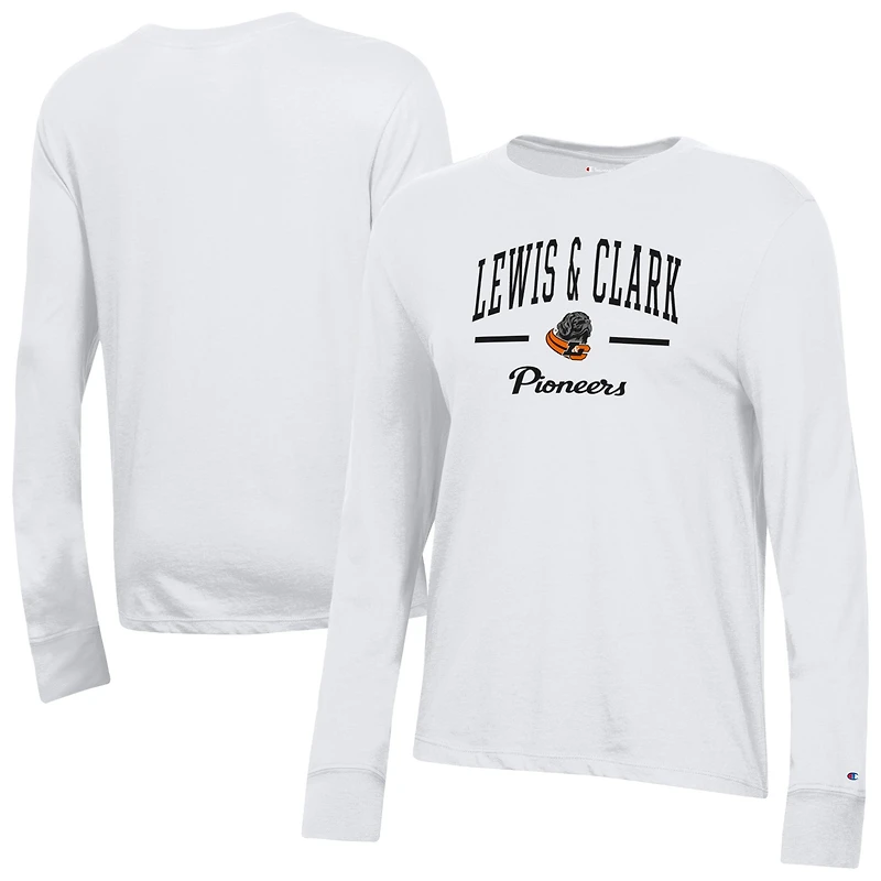 Women's Champion  White Lewis & Clark College Pioneers Core Long Sleeve T-Shirt