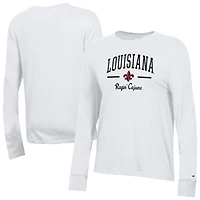 Women's Champion  White Louisiana Ragin' Cajuns Core Long Sleeve T-Shirt