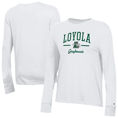 Women's Champion  White Loyola Greyhounds Core Long Sleeve T-Shirt
