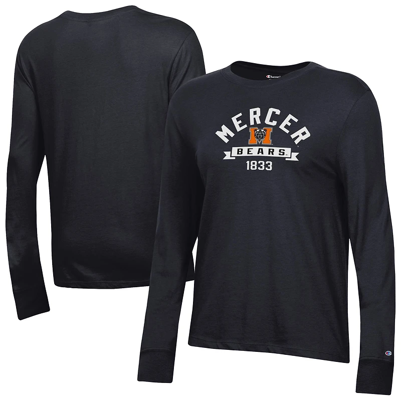 Women's Champion  Black Mercer Bears Core Long Sleeve T-Shirt