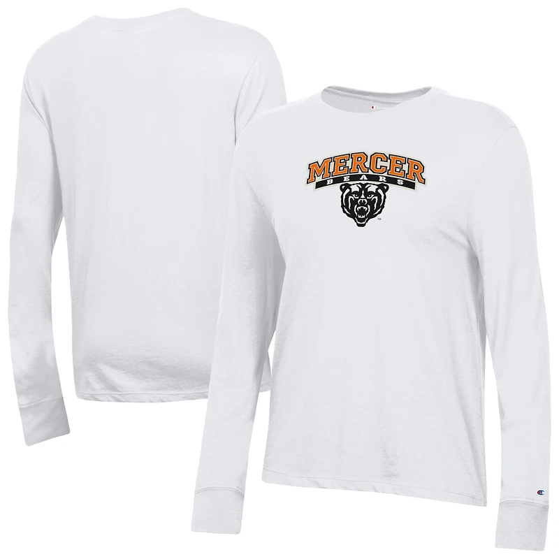Women's Champion  White Mercer Bears Core Long Sleeve T-Shirt