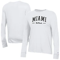 Women's Champion  White Miami University RedHawks Core Long Sleeve T-Shirt