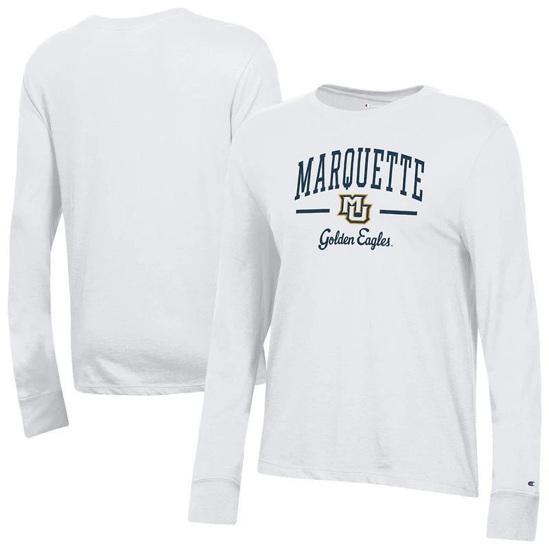 Women's Champion  White Marquette Golden Eagles Core Long Sleeve T-Shirt