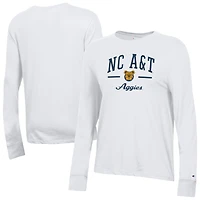 Women's Champion  White North Carolina A&T Aggies Core Long Sleeve T-Shirt