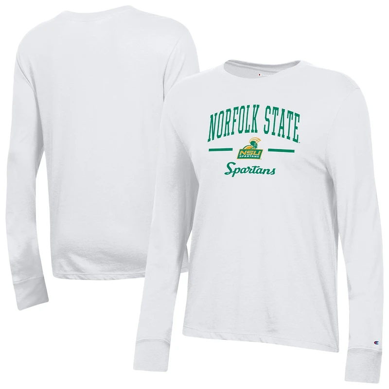 Women's Champion  White Norfolk State Spartans Core Long Sleeve T-Shirt