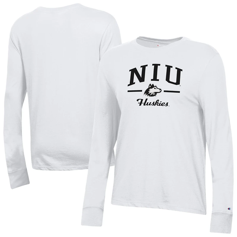 Women's Champion  White Northern Illinois Huskies Core Long Sleeve T-Shirt
