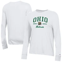 Women's Champion  White Ohio Bobcats Core Long Sleeve T-Shirt