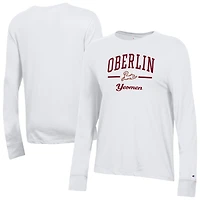 Women's Champion  White Oberlin Yeomen Core Long Sleeve T-Shirt
