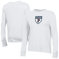 Women's Champion  White Pennsylvania Quakers Core Long Sleeve T-Shirt