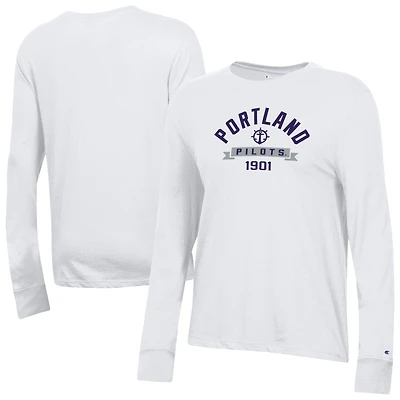 Women's Champion  White Portland Pilots Core Long Sleeve T-Shirt