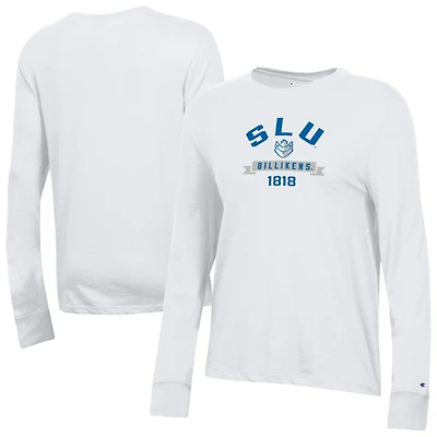 Women's Champion  White Saint Louis Billikens Core Long Sleeve T-Shirt