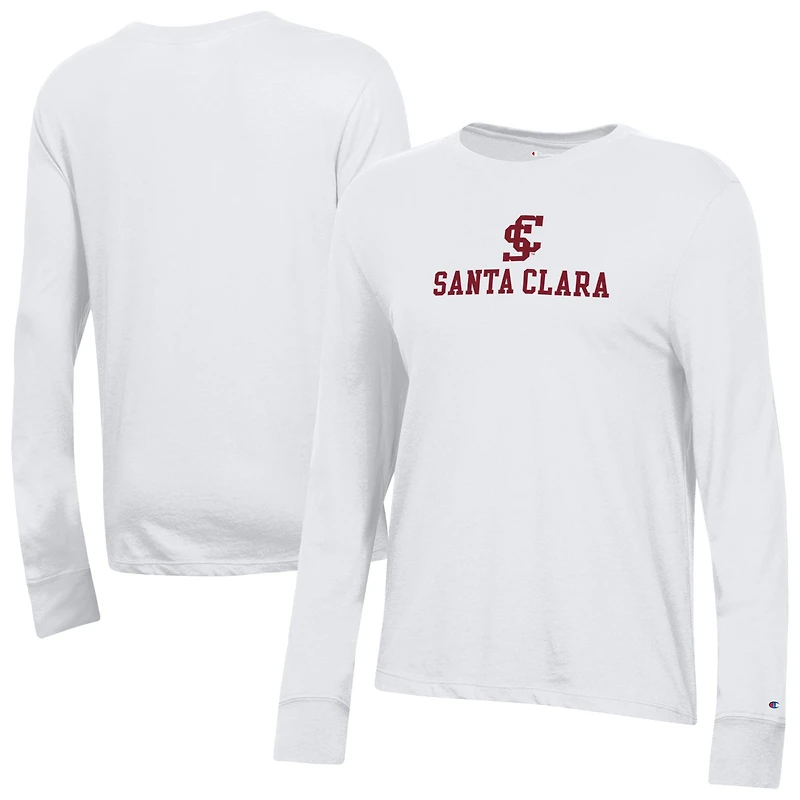 Women's Champion  White Santa Clara Broncos Core Long Sleeve T-Shirt