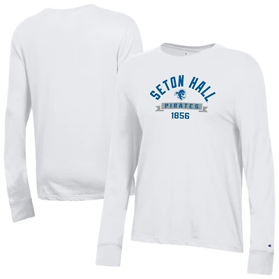 Women's Champion  White Seton Hall Pirates Core Long Sleeve T-Shirt