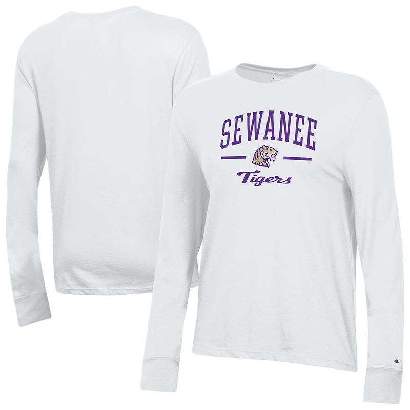 Women's Champion  White Sewanee Tigers Core Long Sleeve T-Shirt