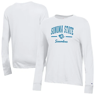 Women's Champion White Sonoma State Seawolves Core Long Sleeve T-Shirt