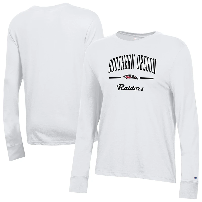 Women's Champion White Southern Oregon Raiders Core Long Sleeve T-Shirt