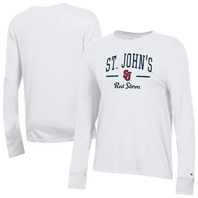 Women's Champion  White St. John's Red Storm Core Long Sleeve T-Shirt